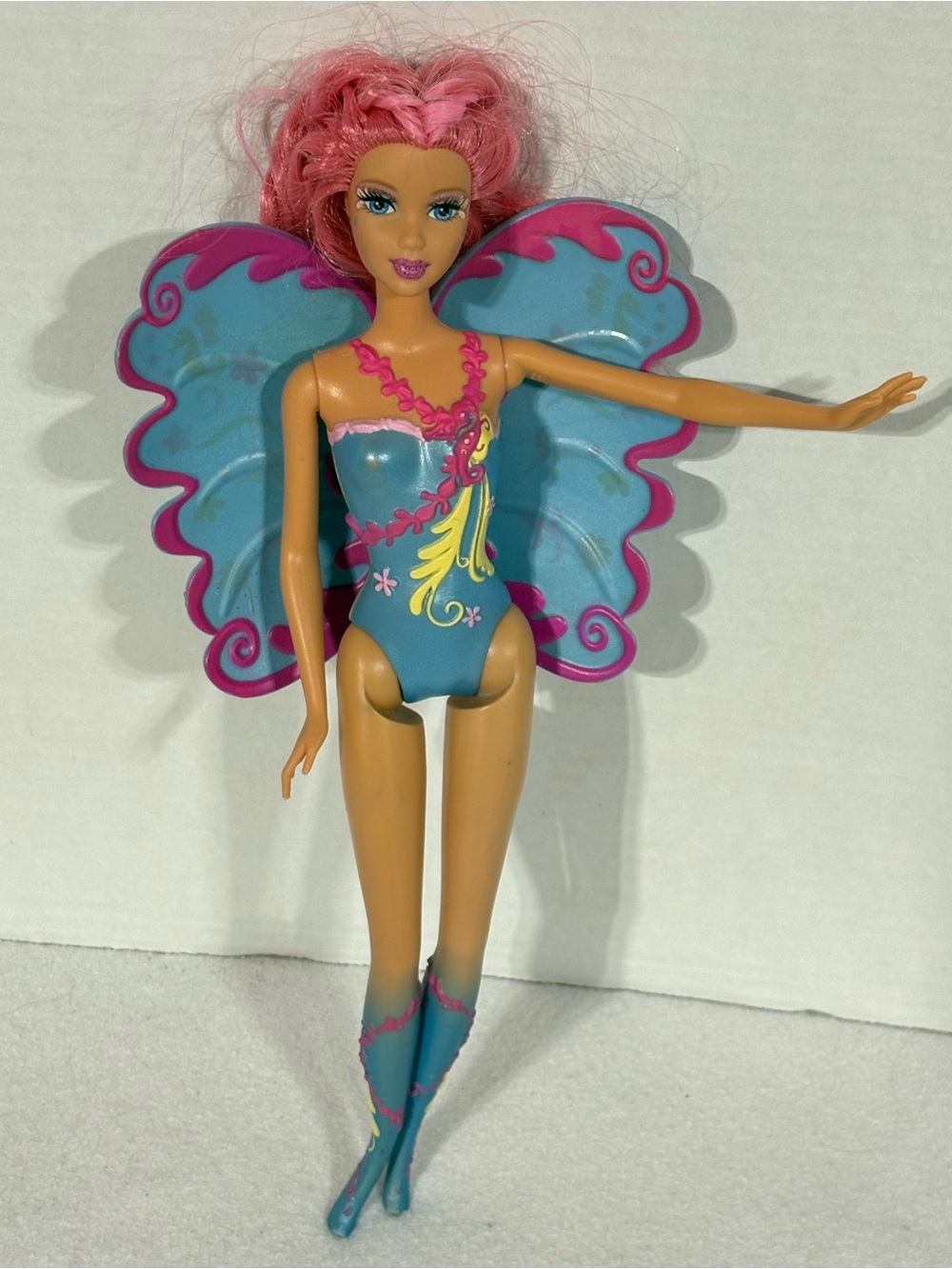 Barbie Pink Hair Blue Winged Fairy Doll